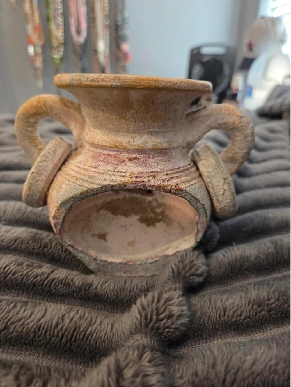 Vintage rustic pottery tea light